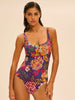 Underwired one-piece swimsuit - Bloom Print