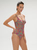 Underwired one-piece swimsuit - Menara Pink Print
