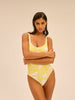 Underwired one-piece swimsuit - Plumeria Print