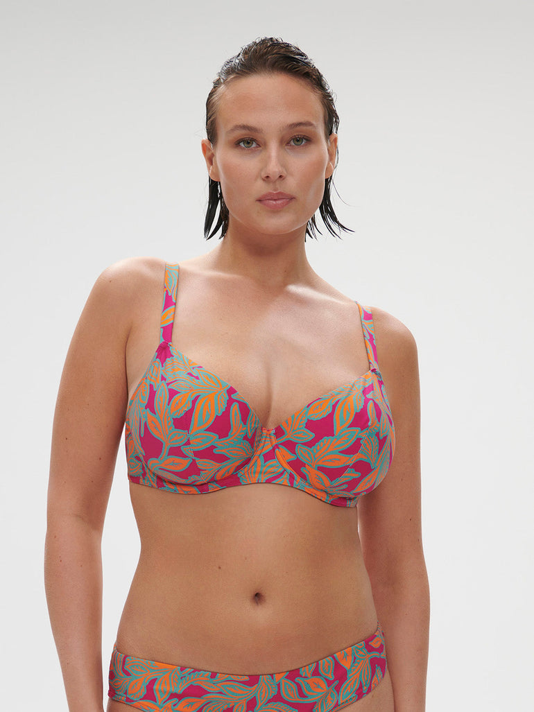 Underwired bikini top - Menara Pink Print
