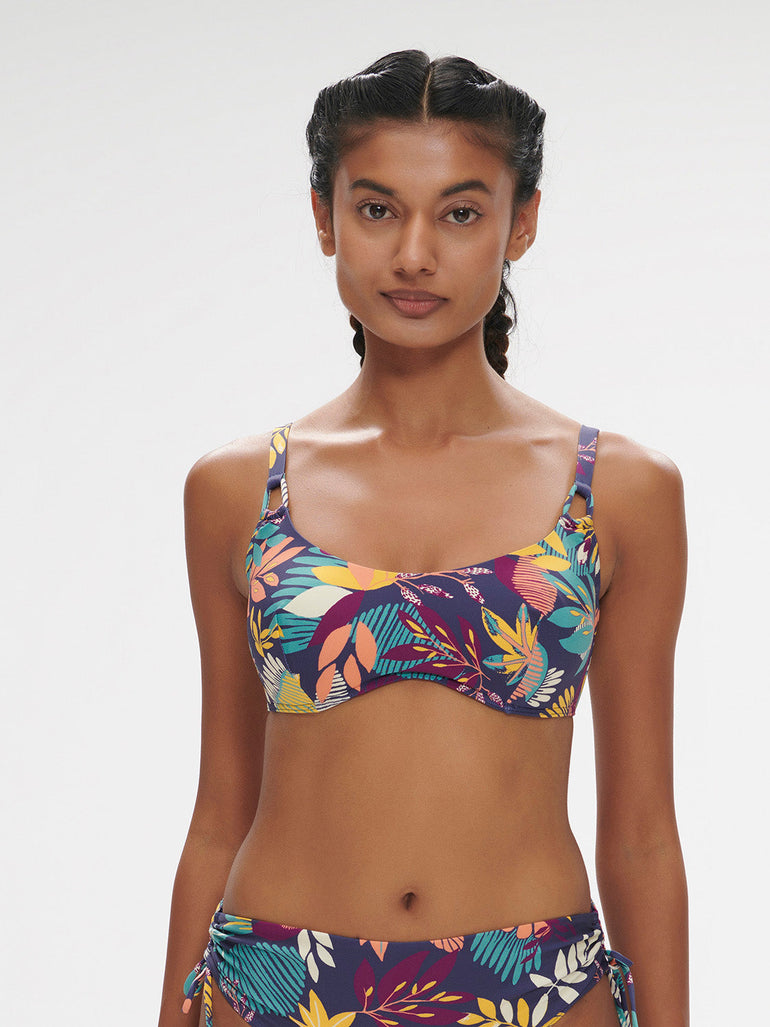 Underwired brassière - Seaside Blue Print