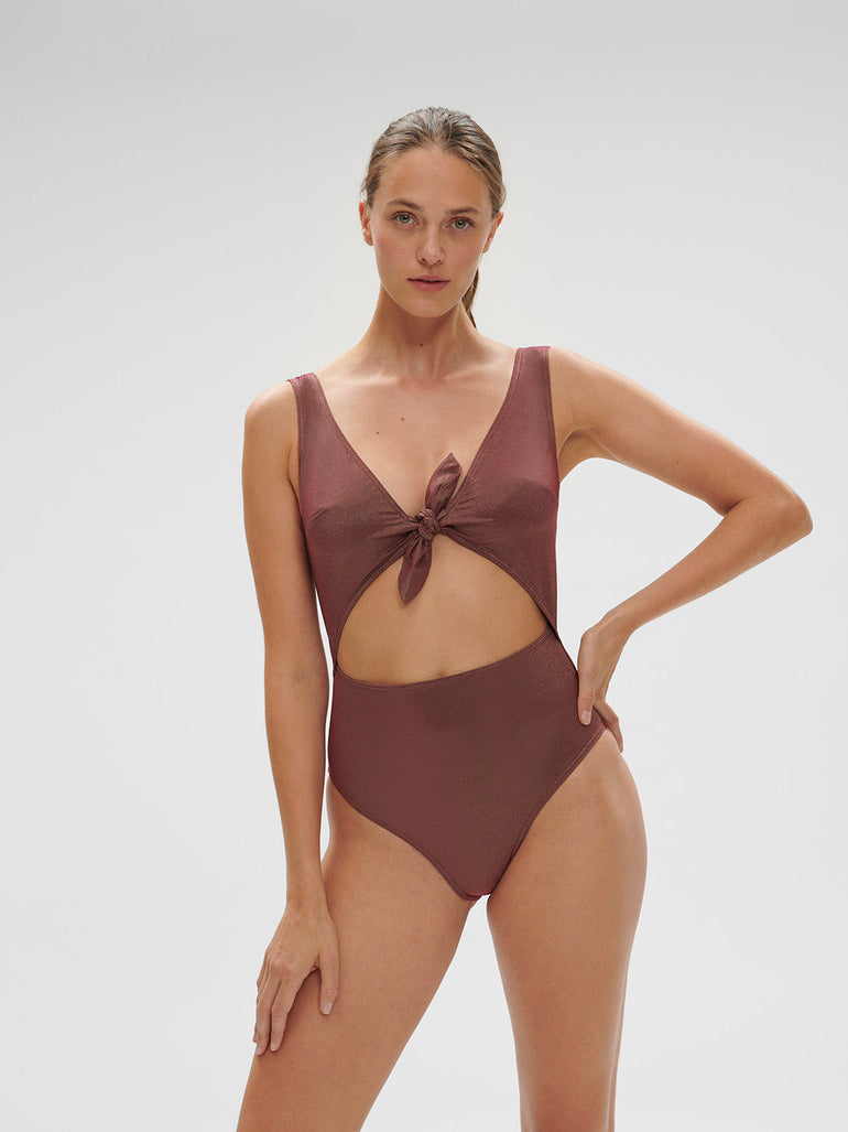 Wireless One-Piece - Lurex Dark Purple