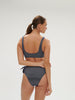High-waist bikini brief - Lurex Midnight