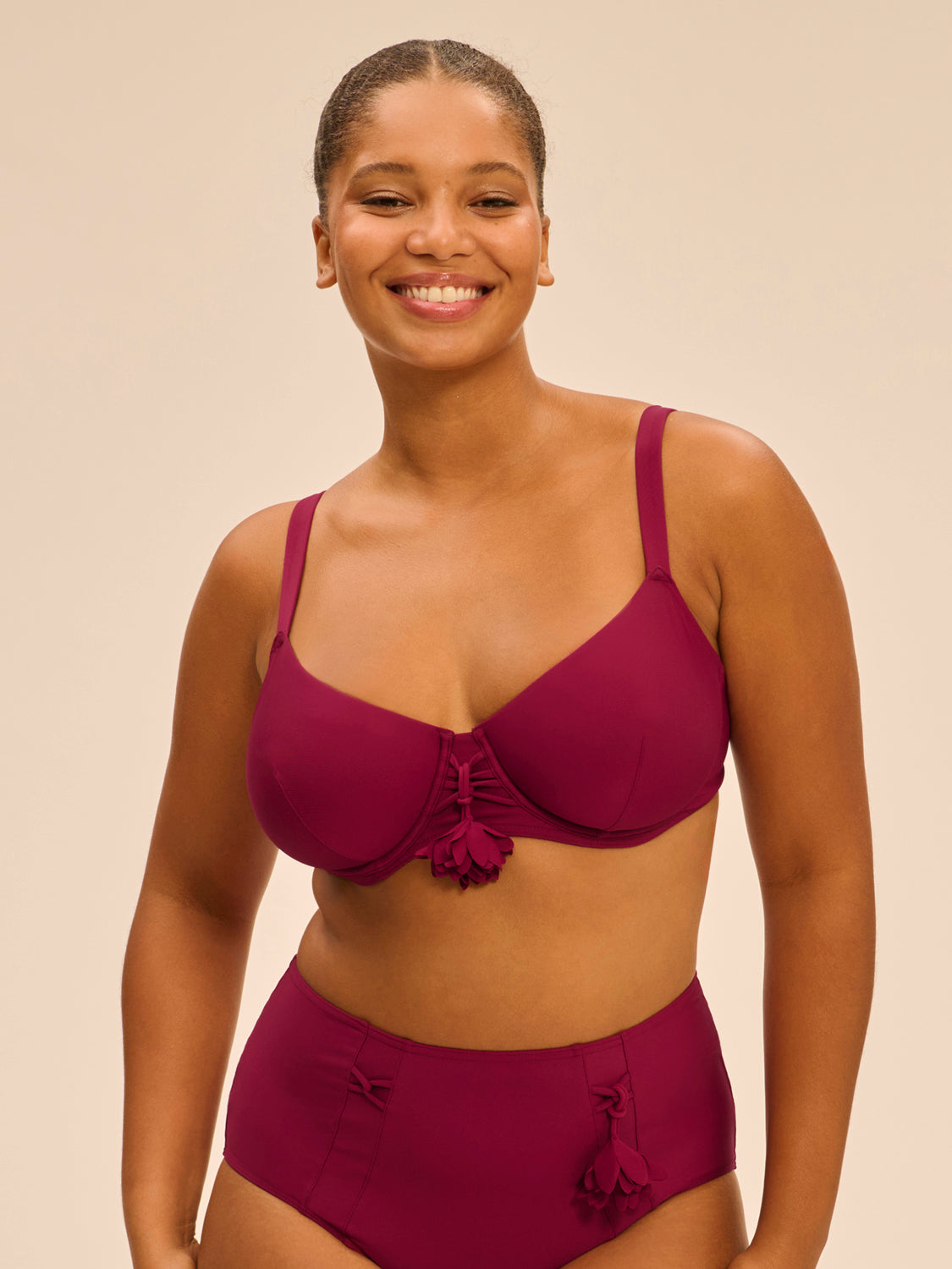 Underwired bikini top - Cranberry