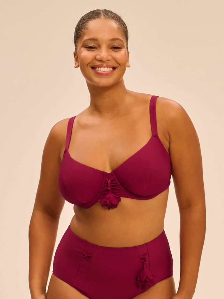 Underwired bikini top - Cranberry