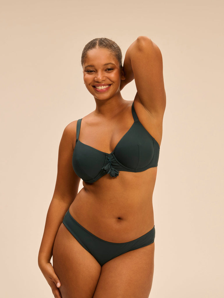 Underwired bikini top - Tropical Green