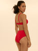 High-waist bikini brief - Scarlet