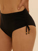 High-waist bikini brief - Black