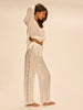 Trousers with embroidery - Natural
