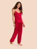 Top with embroidery - Opera Red
