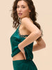 Top with embroidery - Emerald green