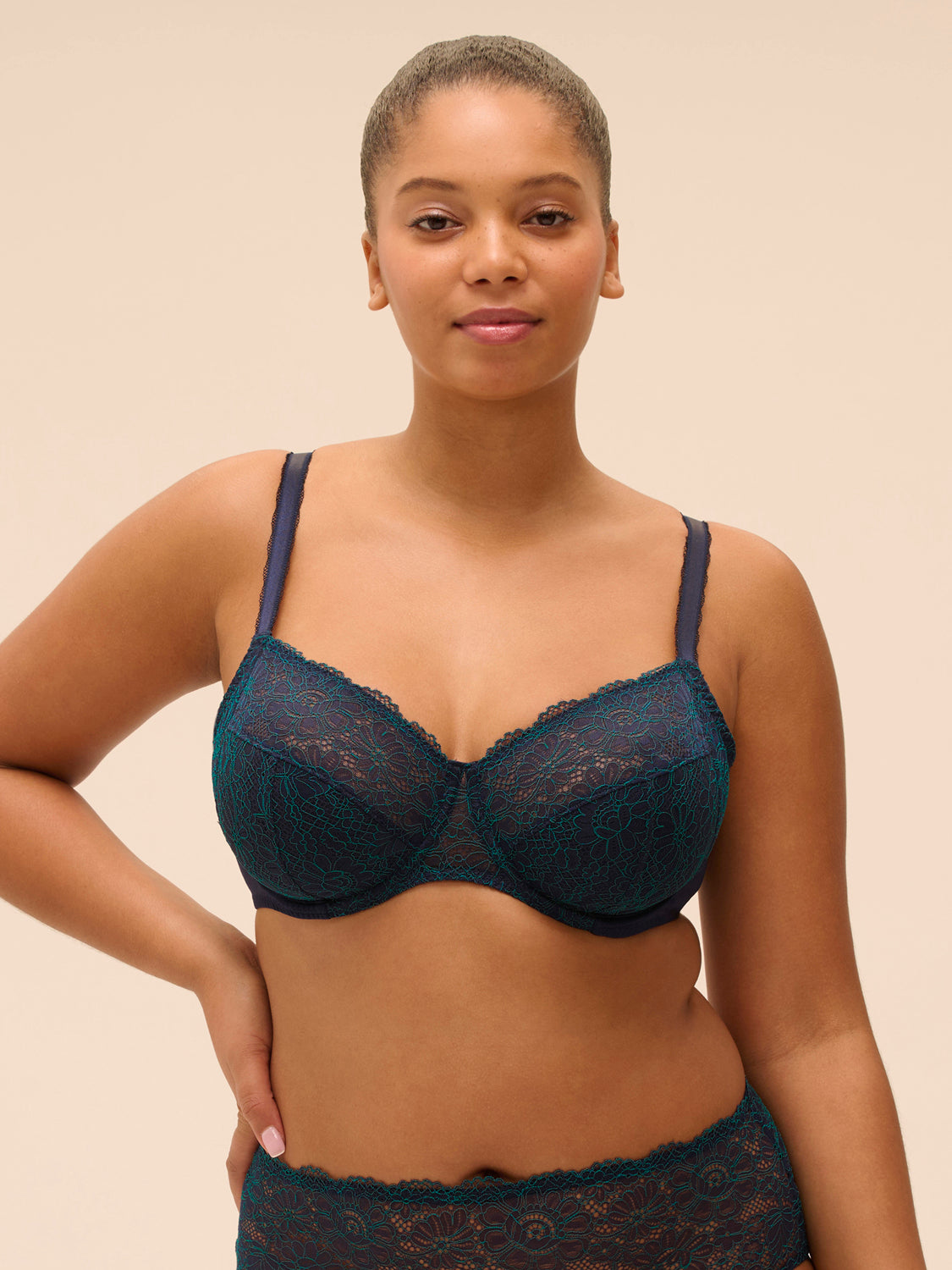 Full cup support bra - Sapphire