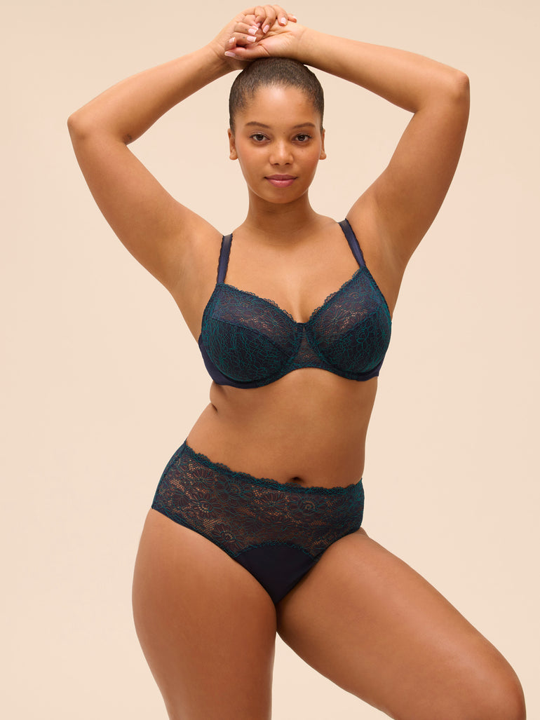 Full cup support bra - Sapphire