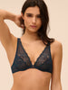 Underwired triangle bra - Sapphire
