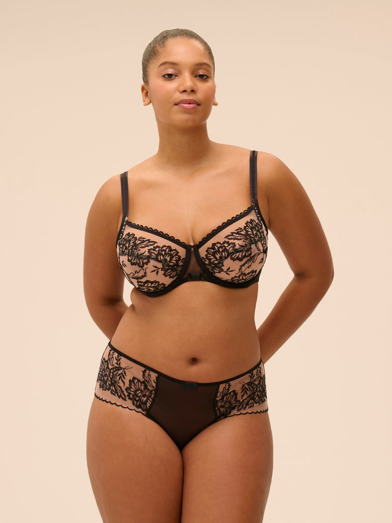 Squared neckline full cup bra - Light Tatoo