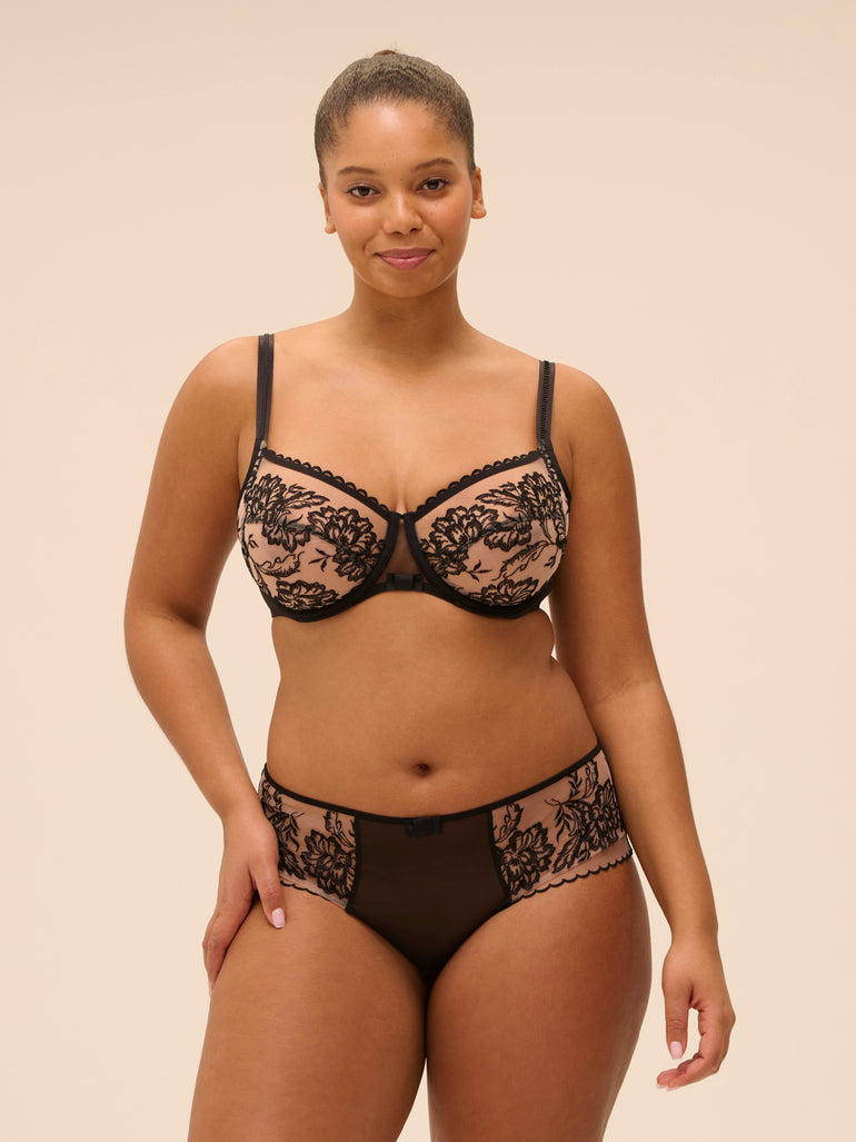 Squared neckline full cup bra - Light Tatoo