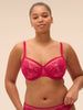 Squared neckline full cup bra - Cranberry