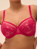 Squared neckline full cup bra - Cranberry