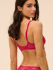 Plunging underwired bra - Cranberry