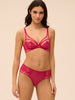 Plunging underwired bra - Cranberry