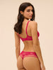 Plunging underwired bra - Cranberry