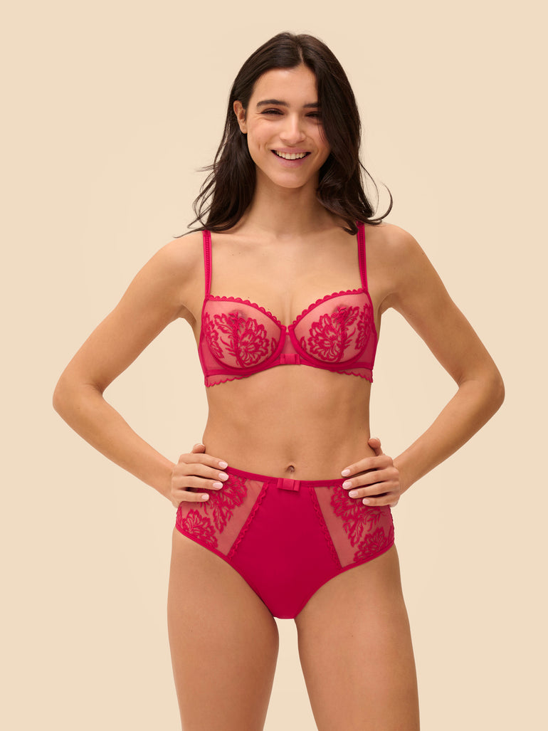 High-waist brief - Cranberry