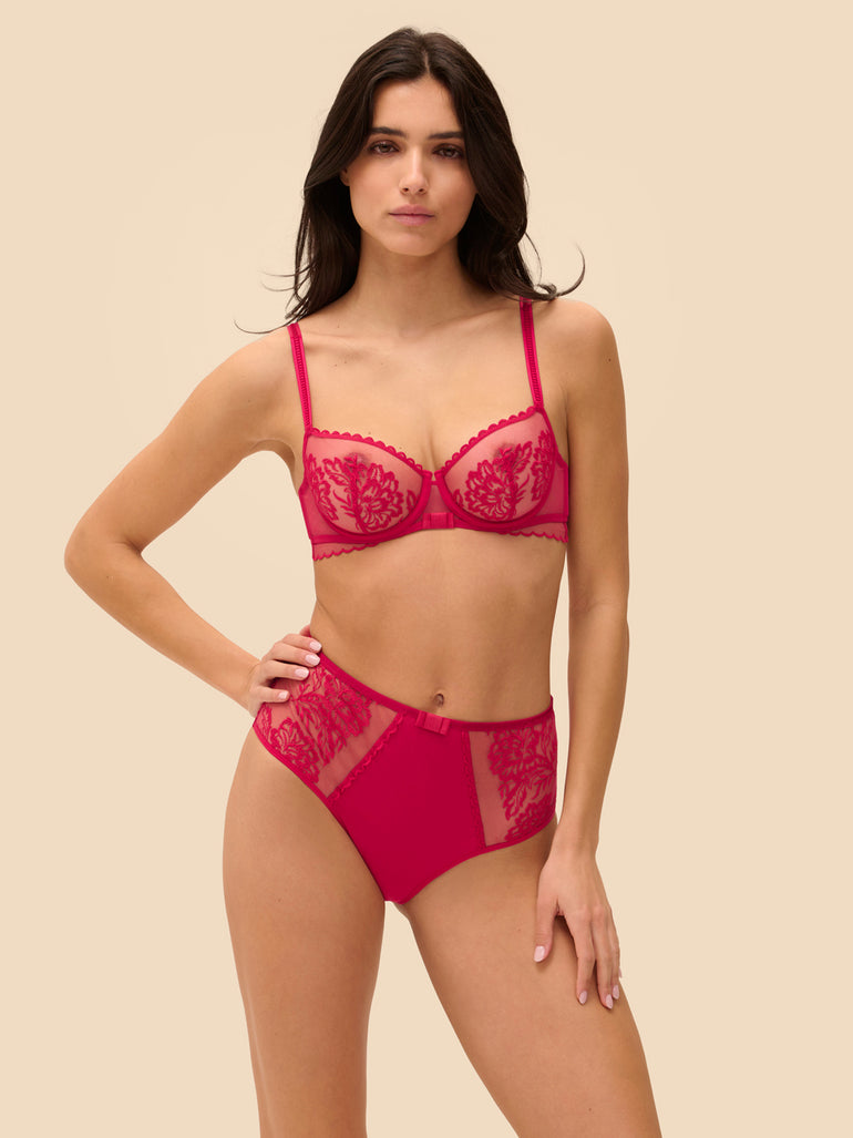 High-waist brief - Cranberry