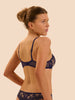 Half cup support bra - Midnight