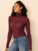 Turtleneck long sleeve top - Autumn red