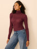 Turtleneck long sleeve top - Autumn red