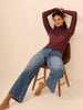 Turtleneck long sleeve top - Autumn red