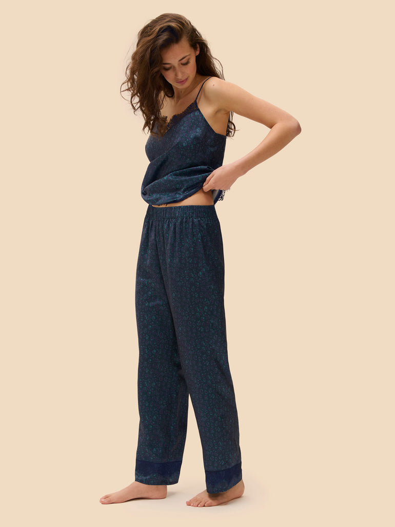 Night pants - Feline Blue