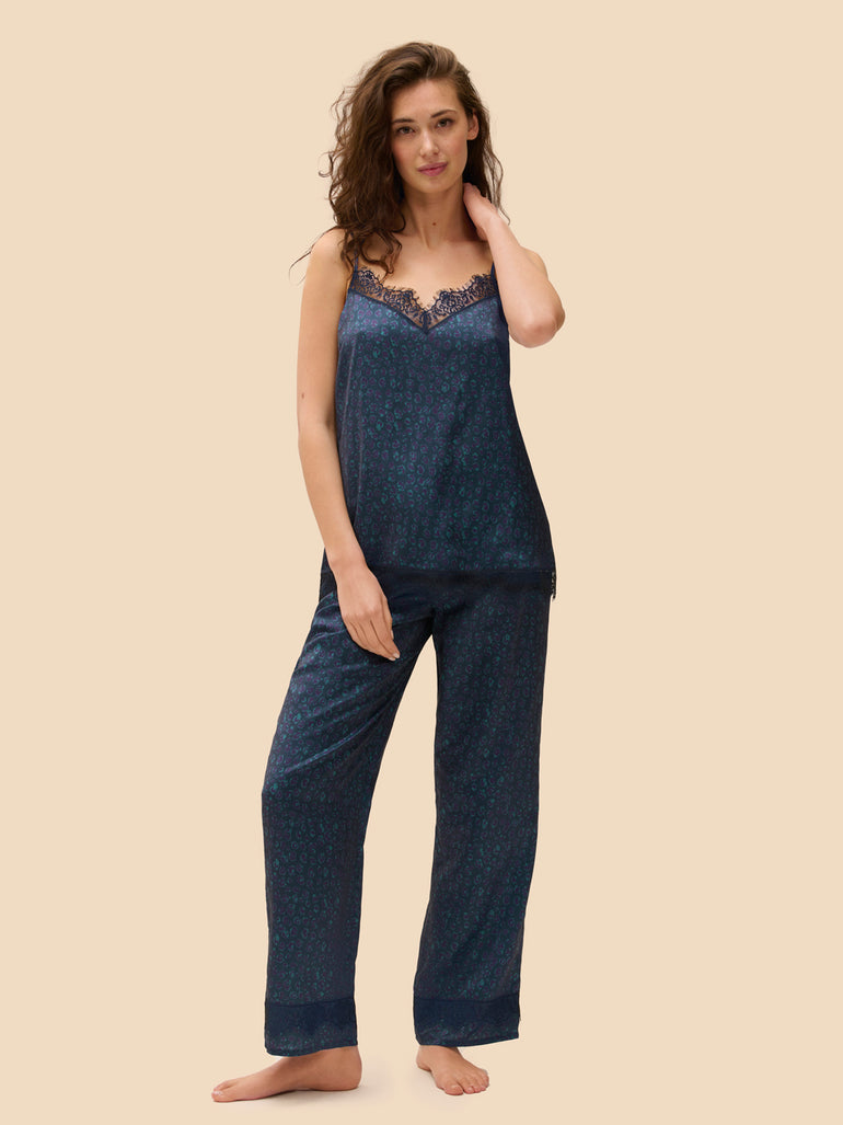 Night pants - Feline Blue