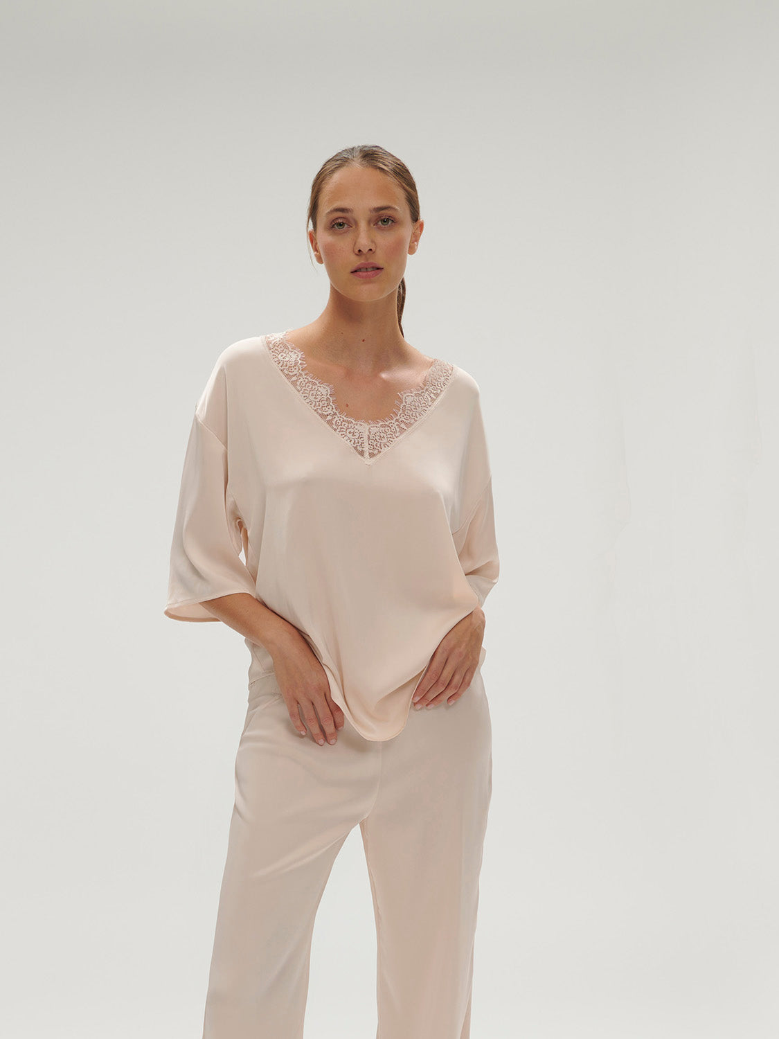 3/4 Sleeve Top - Sakura pink