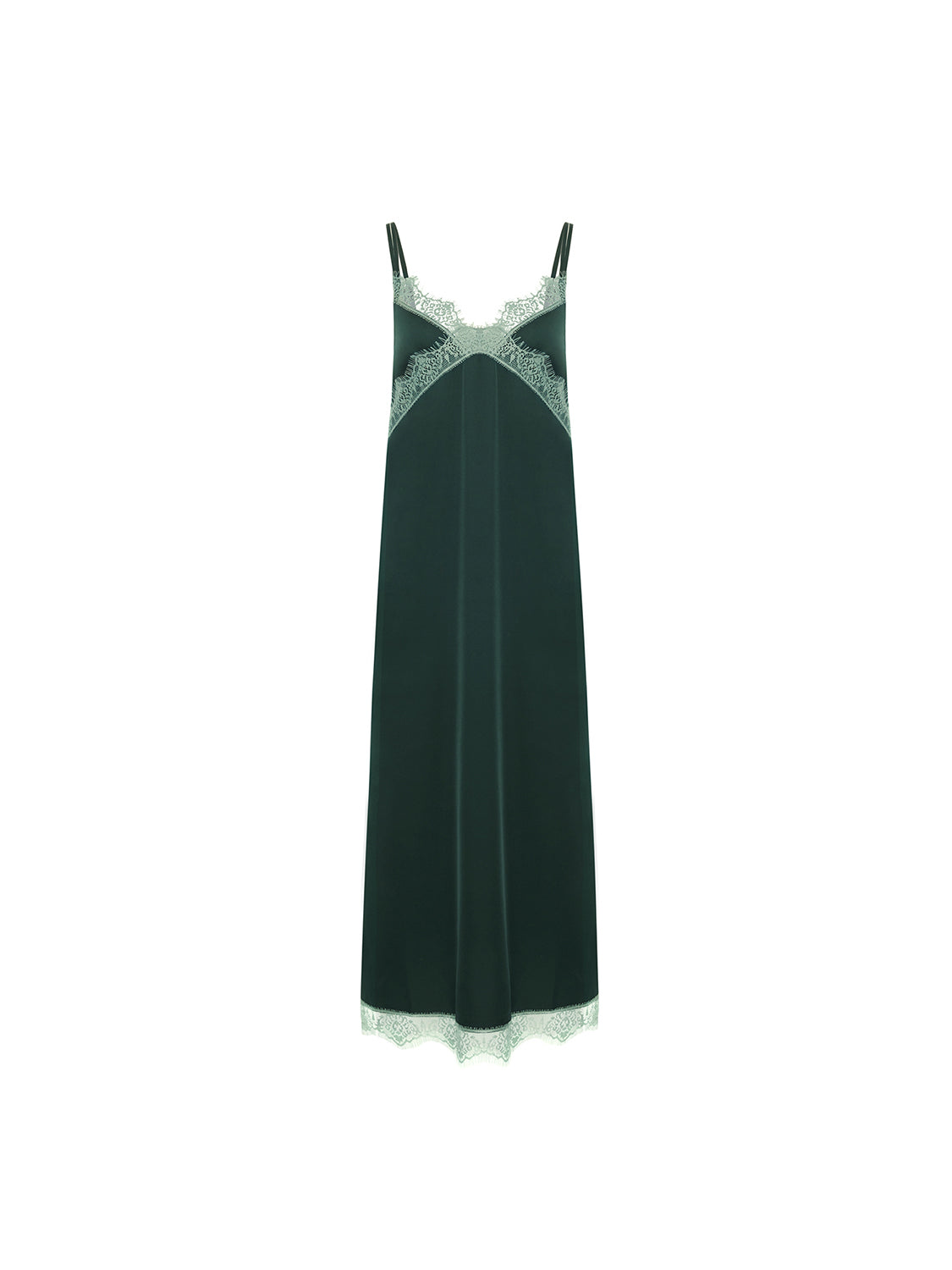 Satin Secrets Long Nightdress - Kolsaï Green