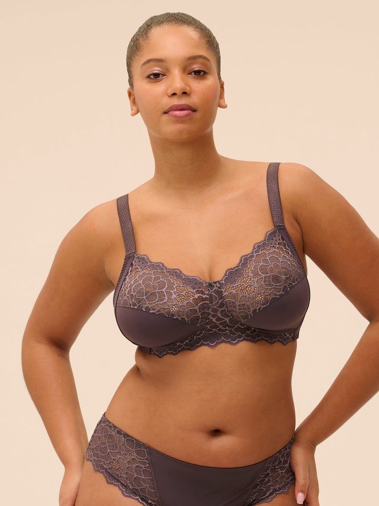 Structured wireless bra - Graphite Grey