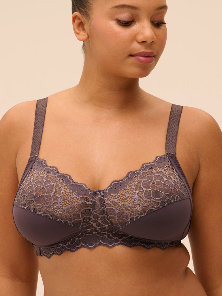 Structured wireless bra - Graphite Grey