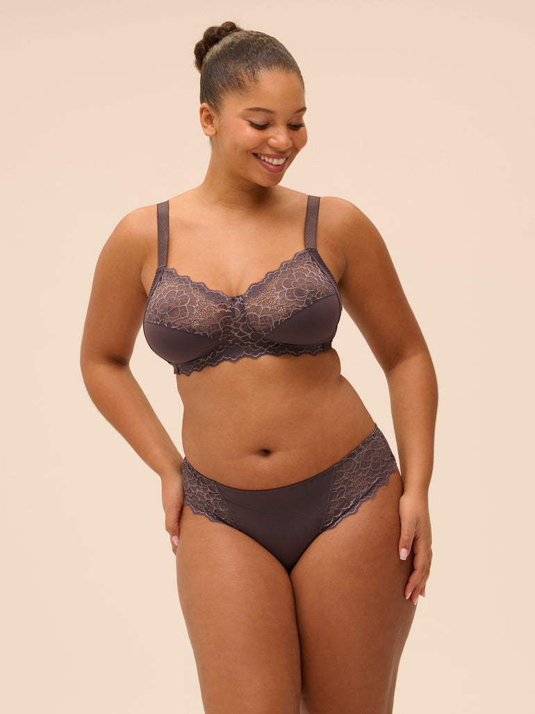 Structured wireless bra - Graphite Grey