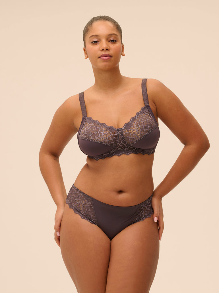 Structured wireless bra - Graphite Grey