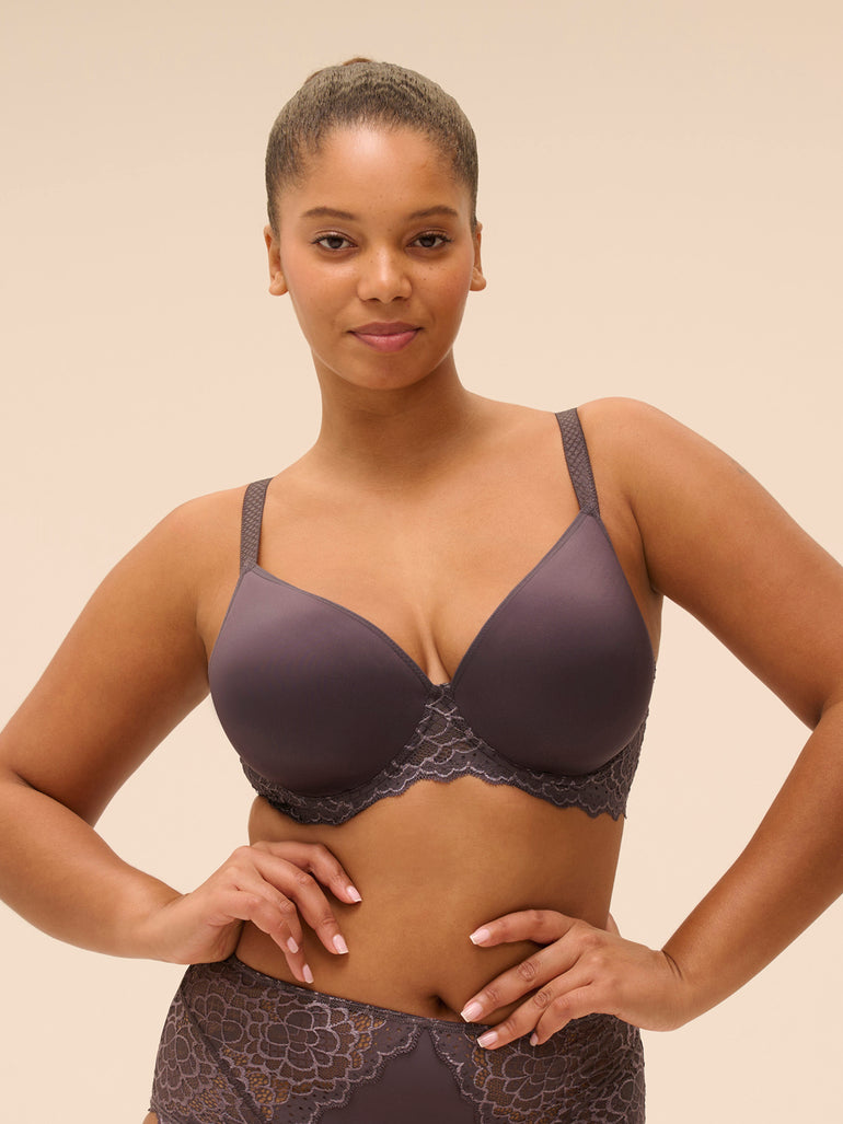 Spacer plunge bra - Graphite Grey
