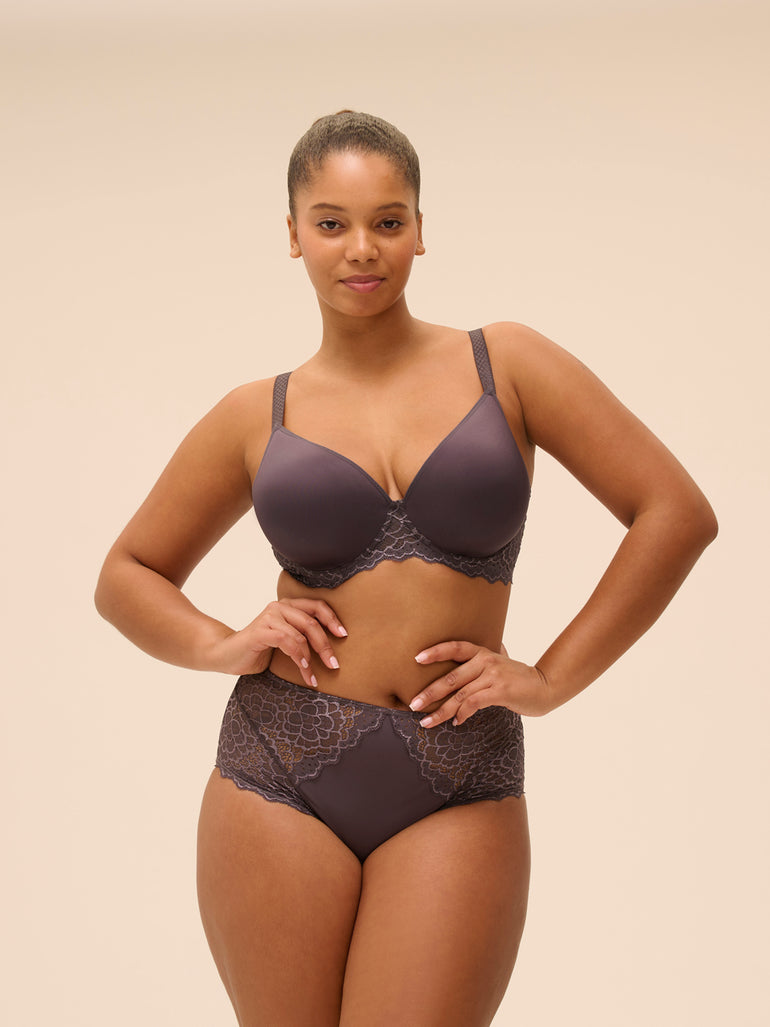 Spacer plunge bra - Graphite Grey