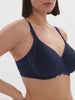 Moulded rigid underwired bra - Ink Blue