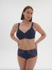 Moulded rigid underwired bra - Ink Blue