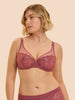 Plunging underwired bra - Rose sandalwood