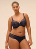 Plunging underwired bra - Sapphire