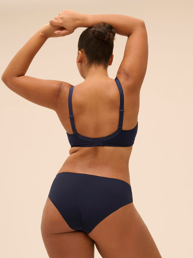 Plunging underwired bra - Sapphire