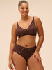 Structured wireless bra - Dark Brown