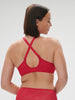 Plunging moulded underwired bra - Ruby pink