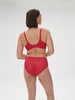 Plunging moulded underwired bra - Ruby pink