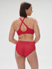 Plunging moulded underwired bra - Ruby pink